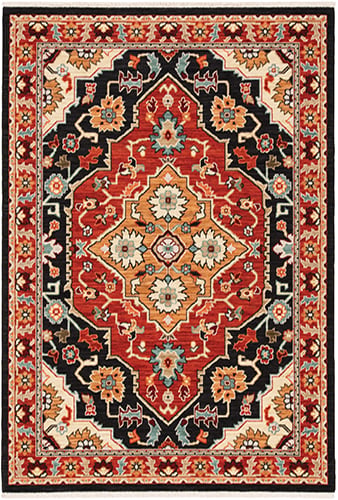 Lilihan Rectangle Area Rug - Black - 3'3in. x 5' - Durable Wool Blend