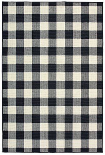 1 ft. 9 in. x 3 ft. 9 in. Marina 1932K Indoor & Outdoor Rectangle Area Rug, Black