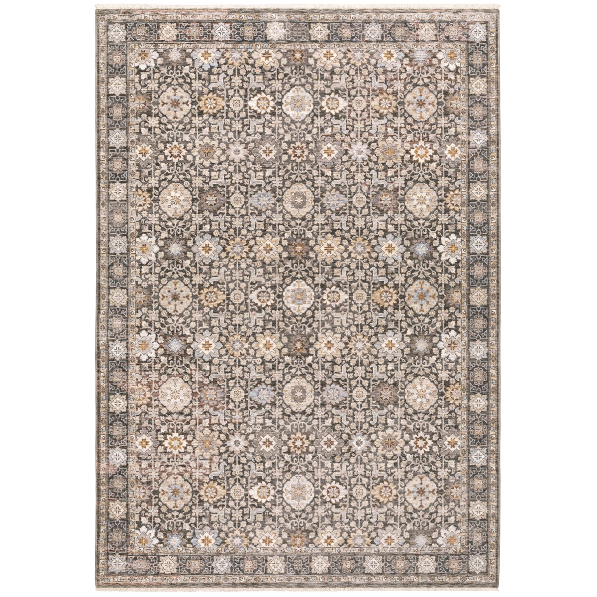 2 ft. x 3 ft. Maharaja Machine Woven Rectangle Rug, Charcoal
