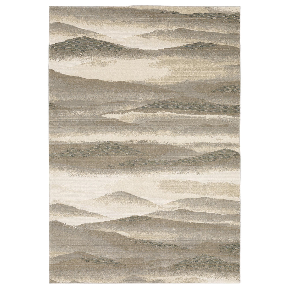 Evolution 0982C Machine Made Weave Oriental Rectangle Rug, Beige - 5 ft. 3 in. x 7 ft. 3 in.