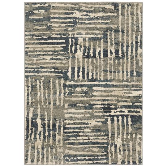 C0745C200280ST Carson 0745C Woven & Polypropylene Oriental Rectangle Rug, Blue - 6 ft. 7 in. x 9 ft. 2 in.