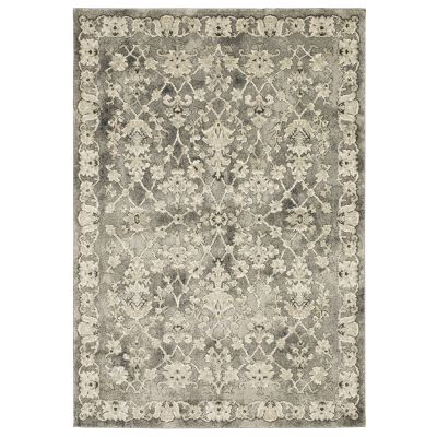 F1002E300390ST Florence 1002E Power-Loomed Rectangle Rug, Grey - 9 ft. 10 in. x 12 ft. 10 in.