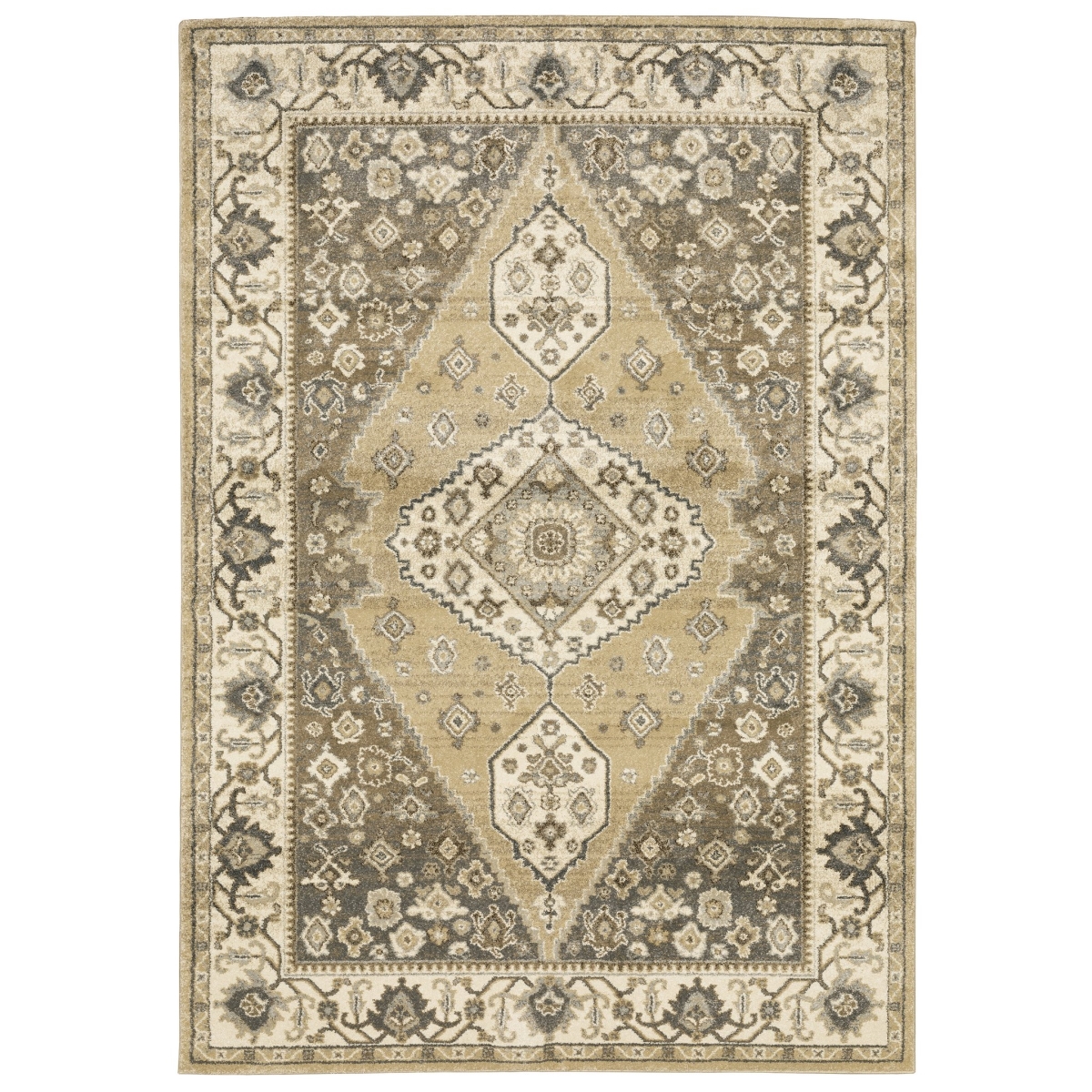 F661I6068230ST Florence 661I6 Power-Loomed Rectangle Rug, Beige - 2 ft. 3 in. x 7 ft. 6 in.