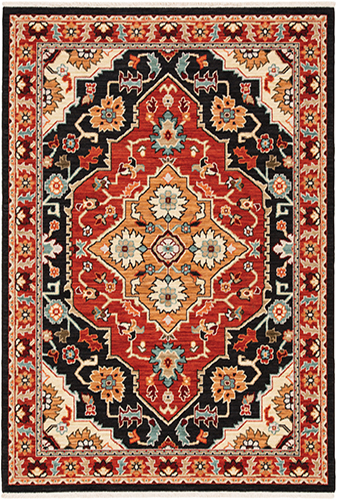 L4929A300394ST 9 ft.10 in. x 12 ft.10 in. Lilihan Machine Woven Rectangle Rug, Black