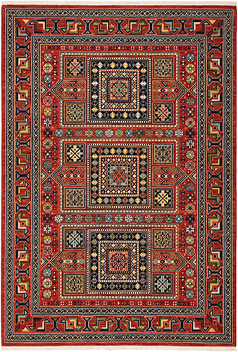 L002C6200296ST 6 ft. 7 in. x 9 ft. 6 in. Lilihan Machine Woven Rectangle Rug, Red