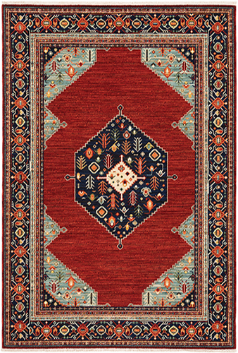 L5503M060190ST 2 ft. x 6 ft. Lilihan Machine Woven Runner Rug, Red