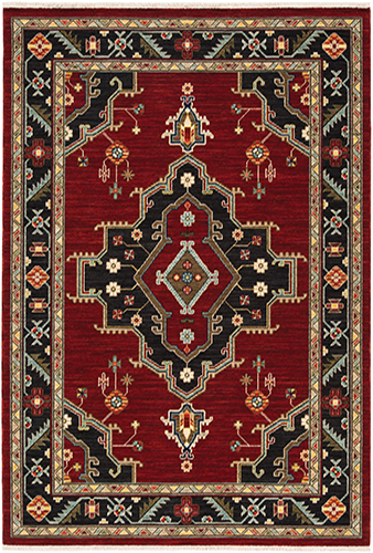 2 ft. x 6 ft. Lilihan Machine Woven Runner Rug, Red