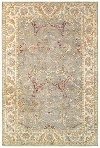 P10305183275ST Palace 10305 Hand-knotted Rectangle Rug, Grey - 6 ft. x 9 ft.