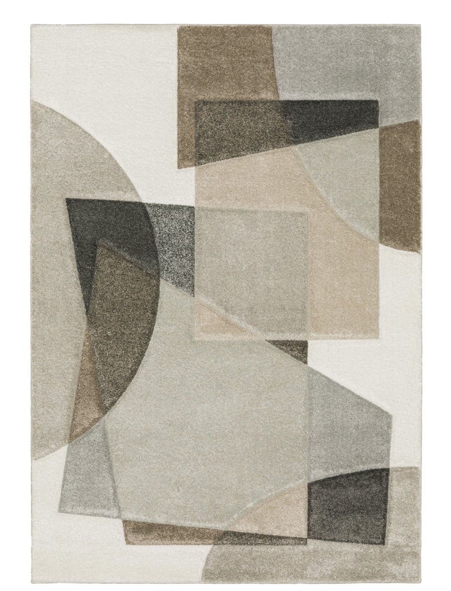 C084J2200290ST 6 ft. 7 in. x 9 ft. 6 in. Cambria Multi Rectangle Rug, Beige