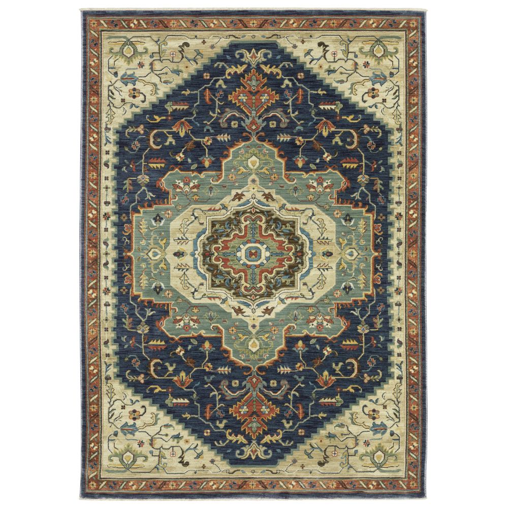 FFR09F160235ST 5 ft. 3 in. x 7 ft. 6 in. FR09F Francesca Rectangle Area Rug - Blue