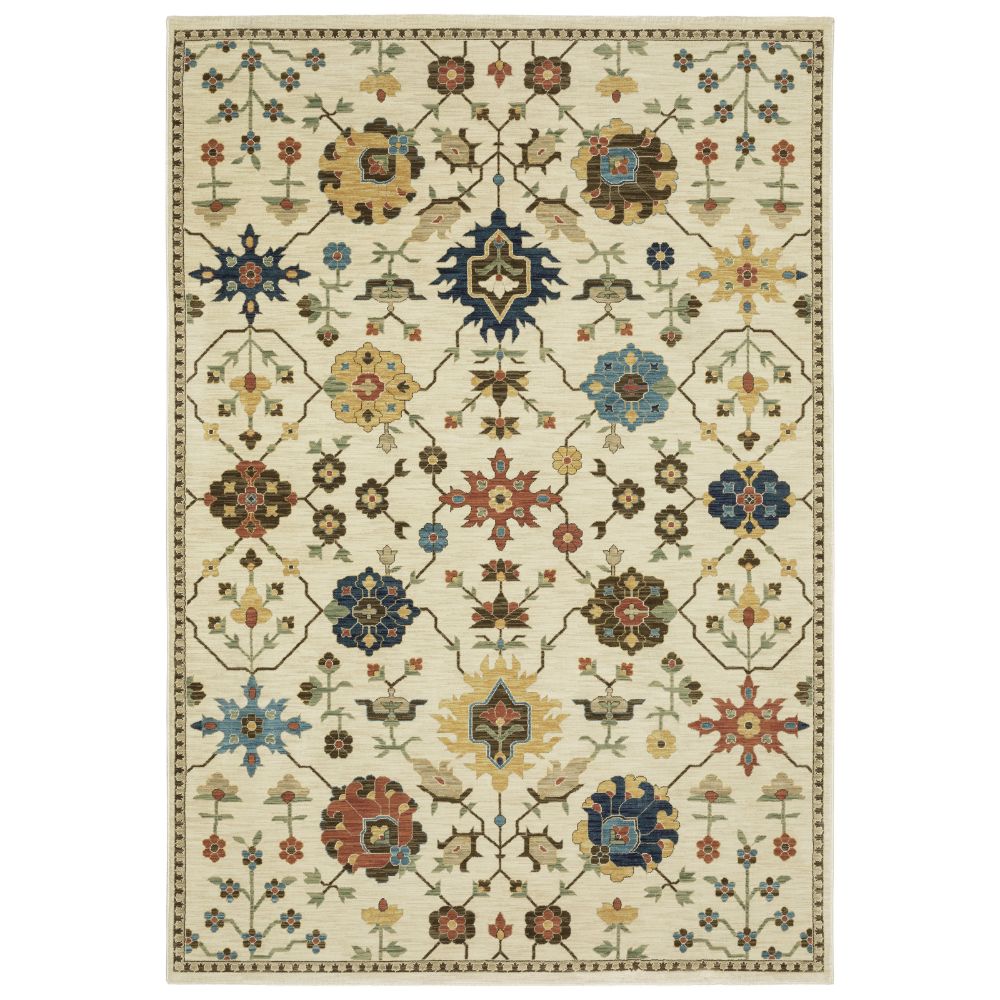 FFR02L300394ST 9 ft. 10 in. x 12 ft. 10 in. Francesca FR02L Rectangle Power Loomed Rug, Blue & Multi Color