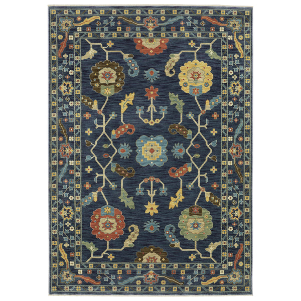 FFR03F060092ST 2 x 3 ft. FR03F Francesca Traditional Power-Loomed Rectangle Area Rug, Blue