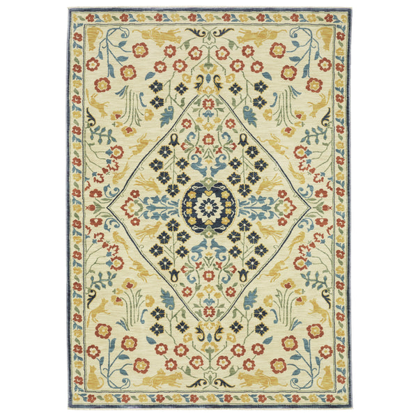 FFR06B100153ST 3 ft. 3 in. x 5 ft. Francesca FR06B Rectangle Area Rug, Ivory