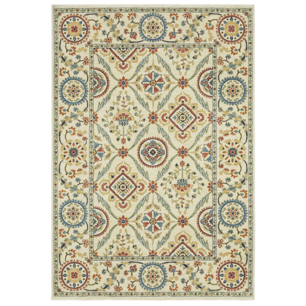 FFR07A300394ST 9 ft. 10 in. x 12 ft. 10 in. Francesca FR07A Rectangle Power Loomed Rug, Ivory & Multi Color