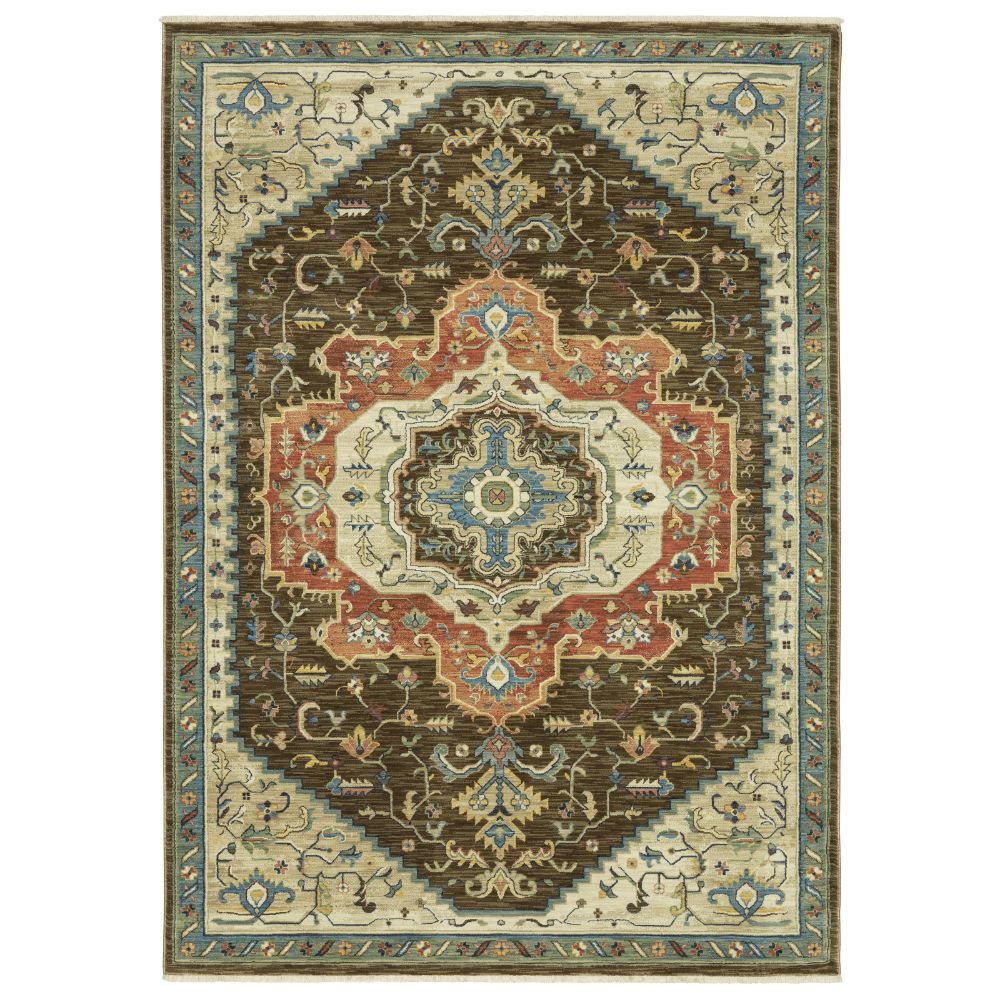 FFR09M160235ST 3 in. x 7 ft. 6 in. FR09M Francesca Rectangle Area Rug - Brown