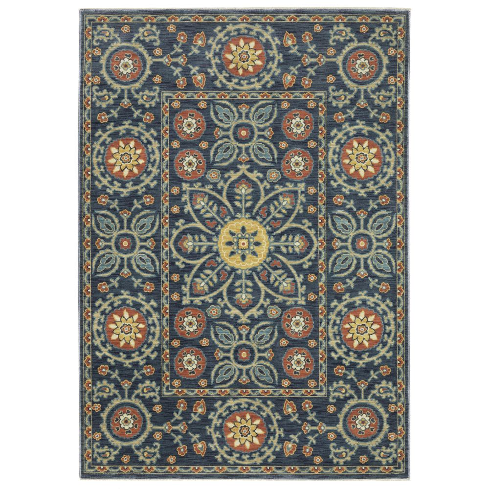 FFR11B200296ST 6 ft. 7 in. x 9 ft. 6 in. Francesca Rectangle Area Rug - Blue