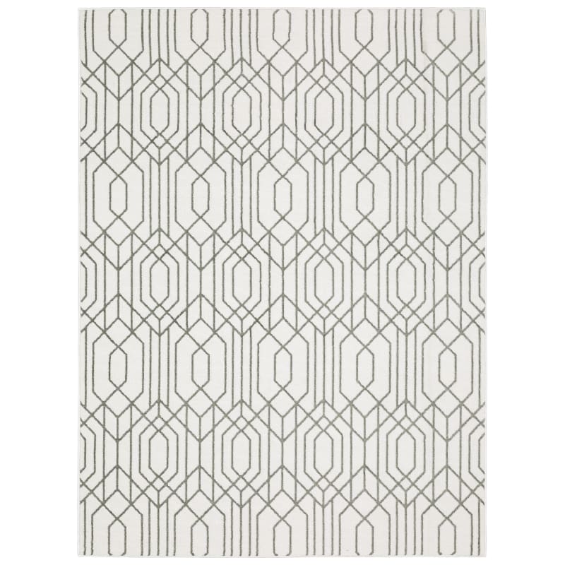 M4158W300394ST 9 ft. 10 in. x 12 ft. 10 in. Montecto Rectangle Rug, White