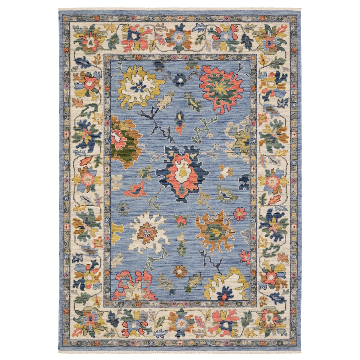 L2889A060190ST 2 x 6 ft. Lucca 2889A Traditional & Casual Power Loomed Rectangle Area Rug, Blue