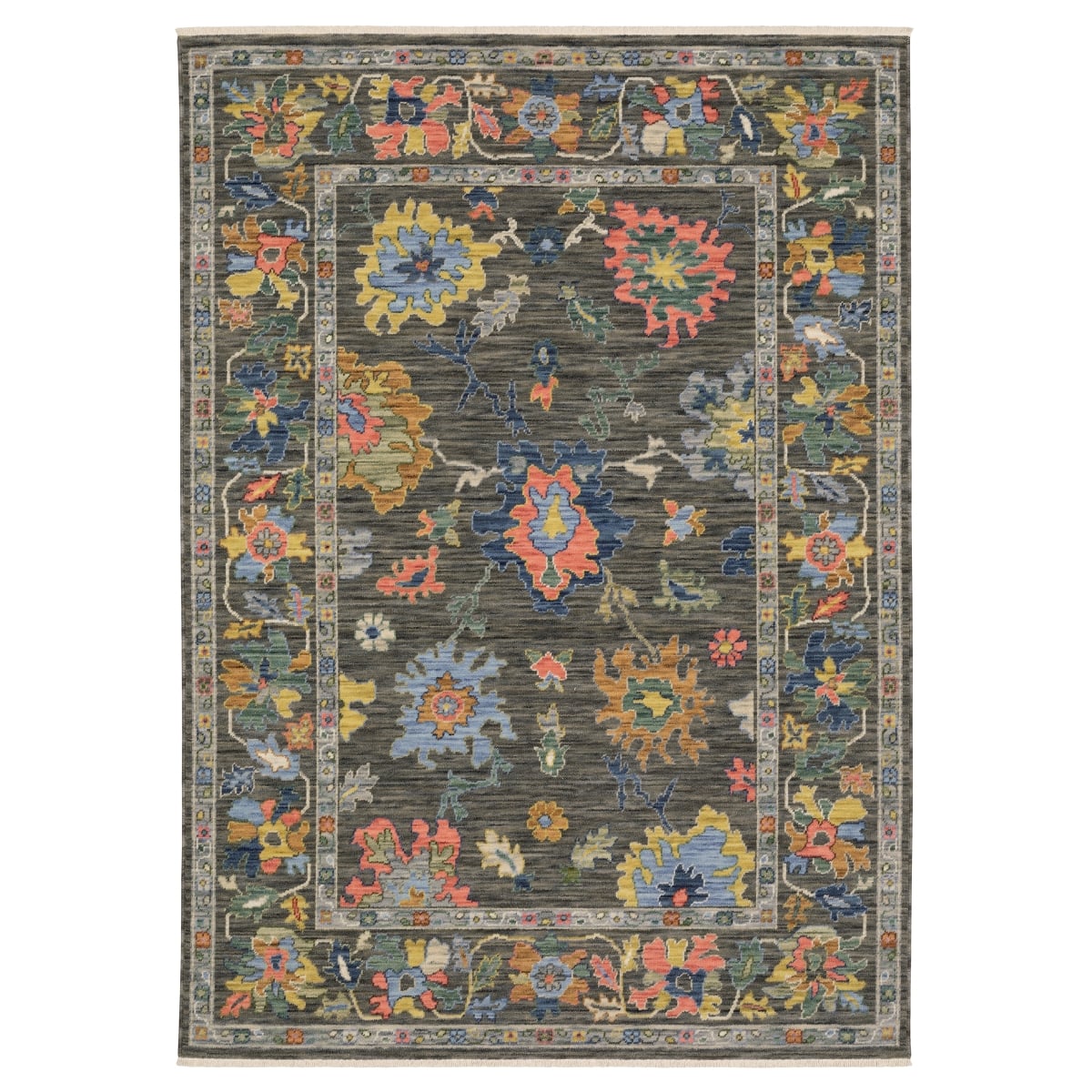 L2889E060190ST 2 x 6 ft. Lucca 2889E Traditional & Casual Power Loomed Rectangle Area Rug, Gray