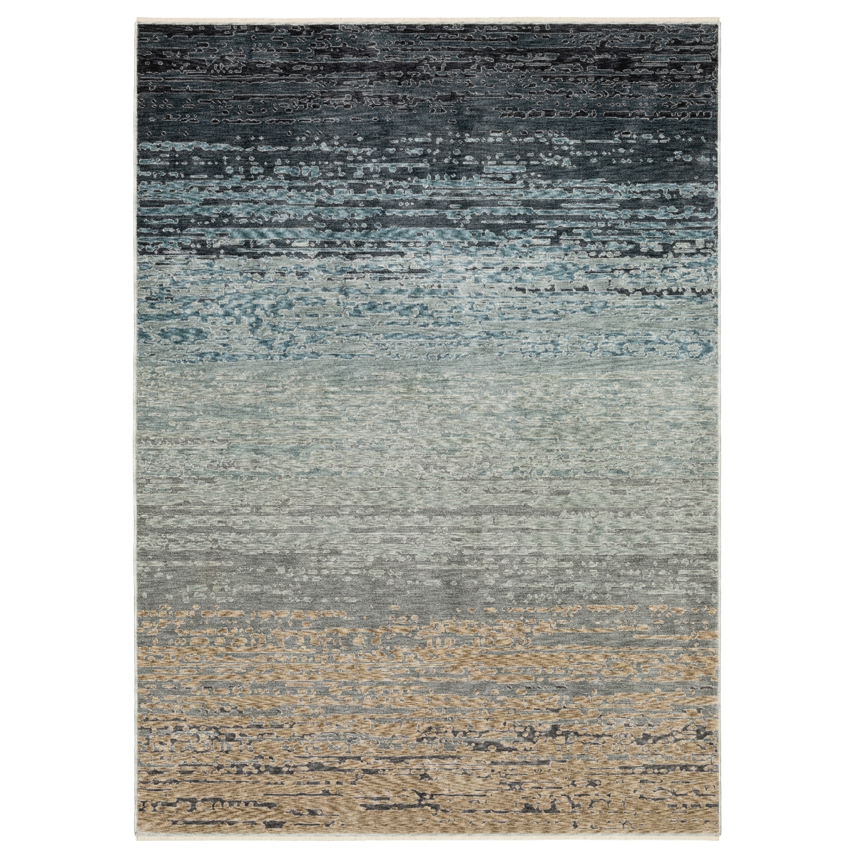 EECH09300394ST 9 ft. 10 in. x 12 ft. 10 in. Echo ECH09 Casual Power Loomed Rectangle Area Rug, Blue