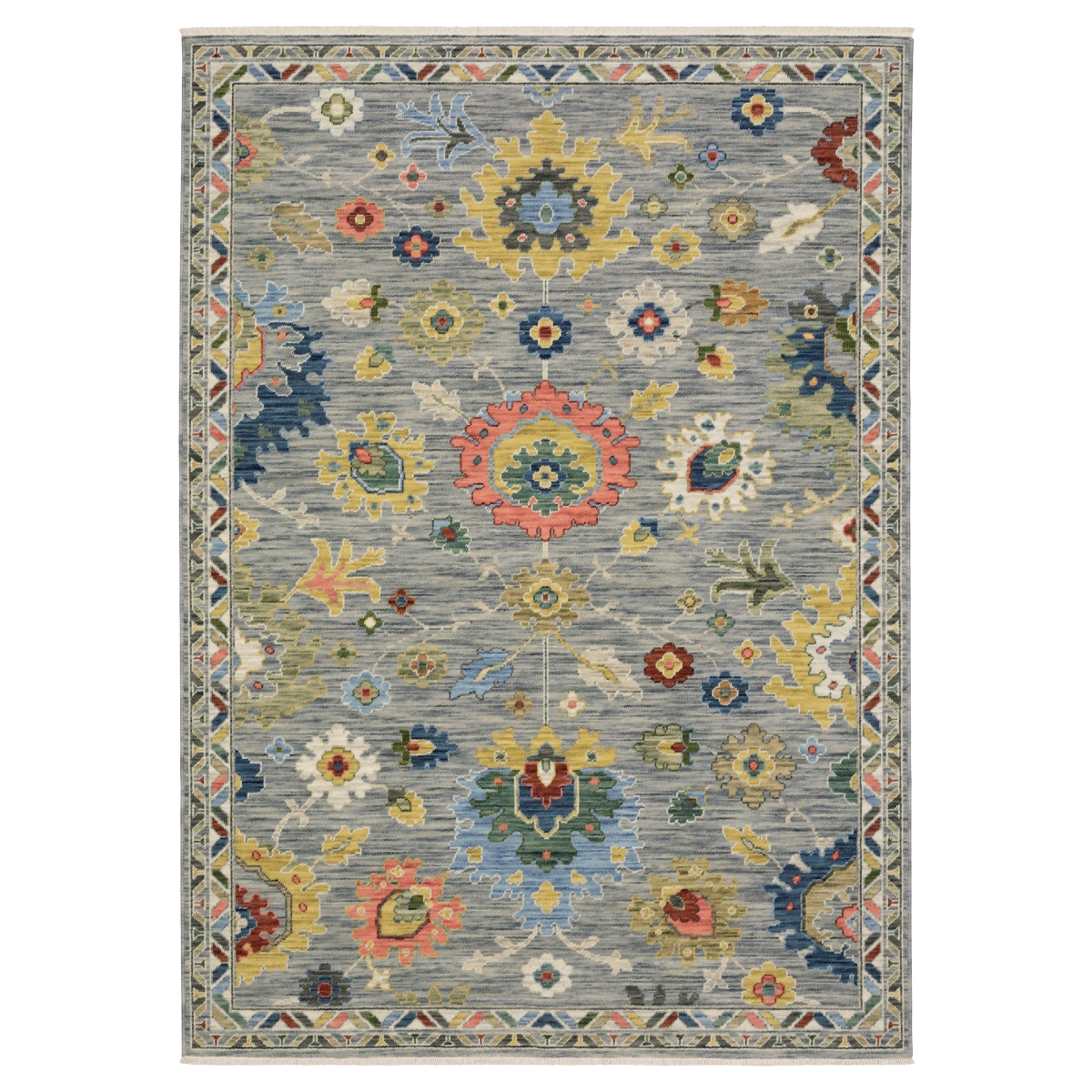L2888G060190ST 2 x 6 ft. Lucca 2888G Traditional & Casual Power Loomed Rectangle Area Rug, Gray