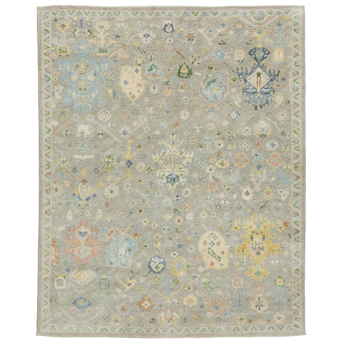 P10309275366ST 9 x 12 ft. Palace 10309 Traditional Hand Knotted Rectangle Area Rug, Gray