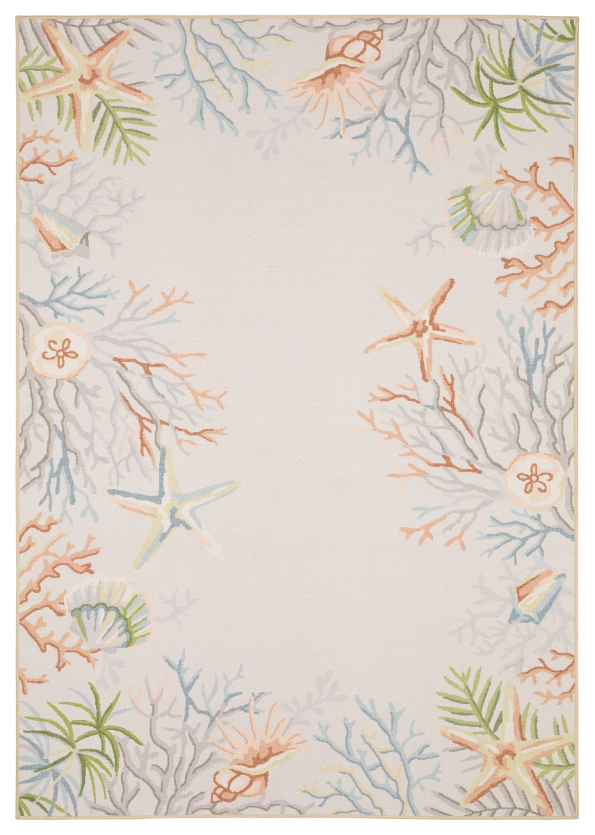 Fiji Washable Outdoor Area Rug - Beige - 3 ft. 6 in. x 5 ft. 6 in. - Non-Skid