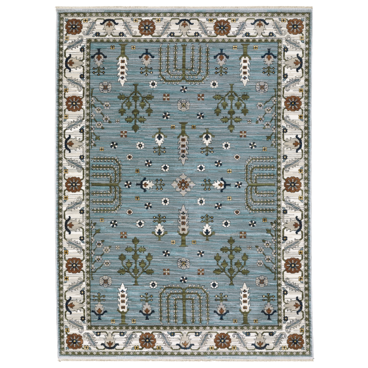 Keira Traditional Area Rug - Blue - 3 ft. 3 in. x 5 ft. - Power Loomed