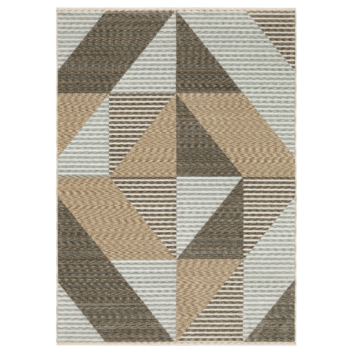 EECH04300394ST 9 ft. 10 in. x 12 ft. 10 in. Echo ECH04 Casual & Contemporary Power Loomed Rectangle Area Rug, Beige