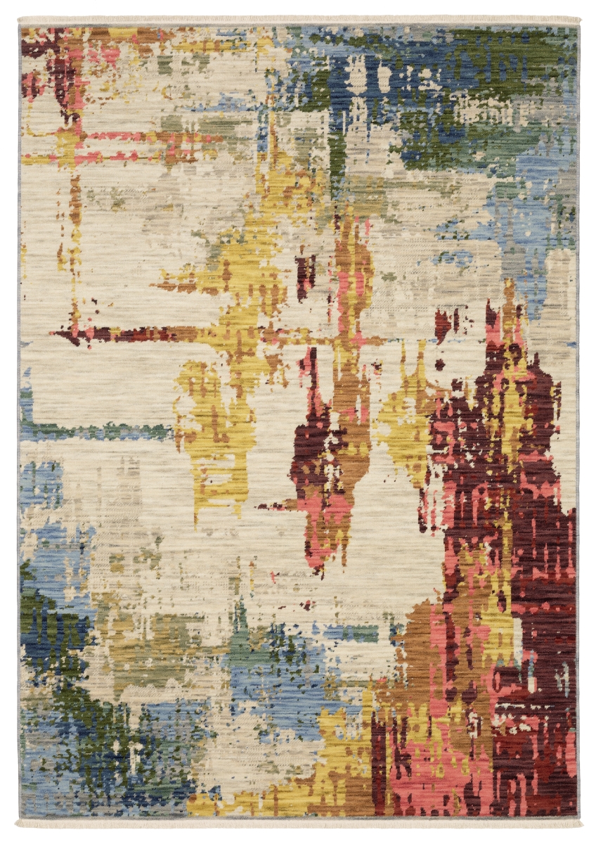 5 ft. 3 in. x 7 ft. 6 in. Soleri SOL01 Contemporary & Casual Power Loomed Rectangle Area Rug - Beige