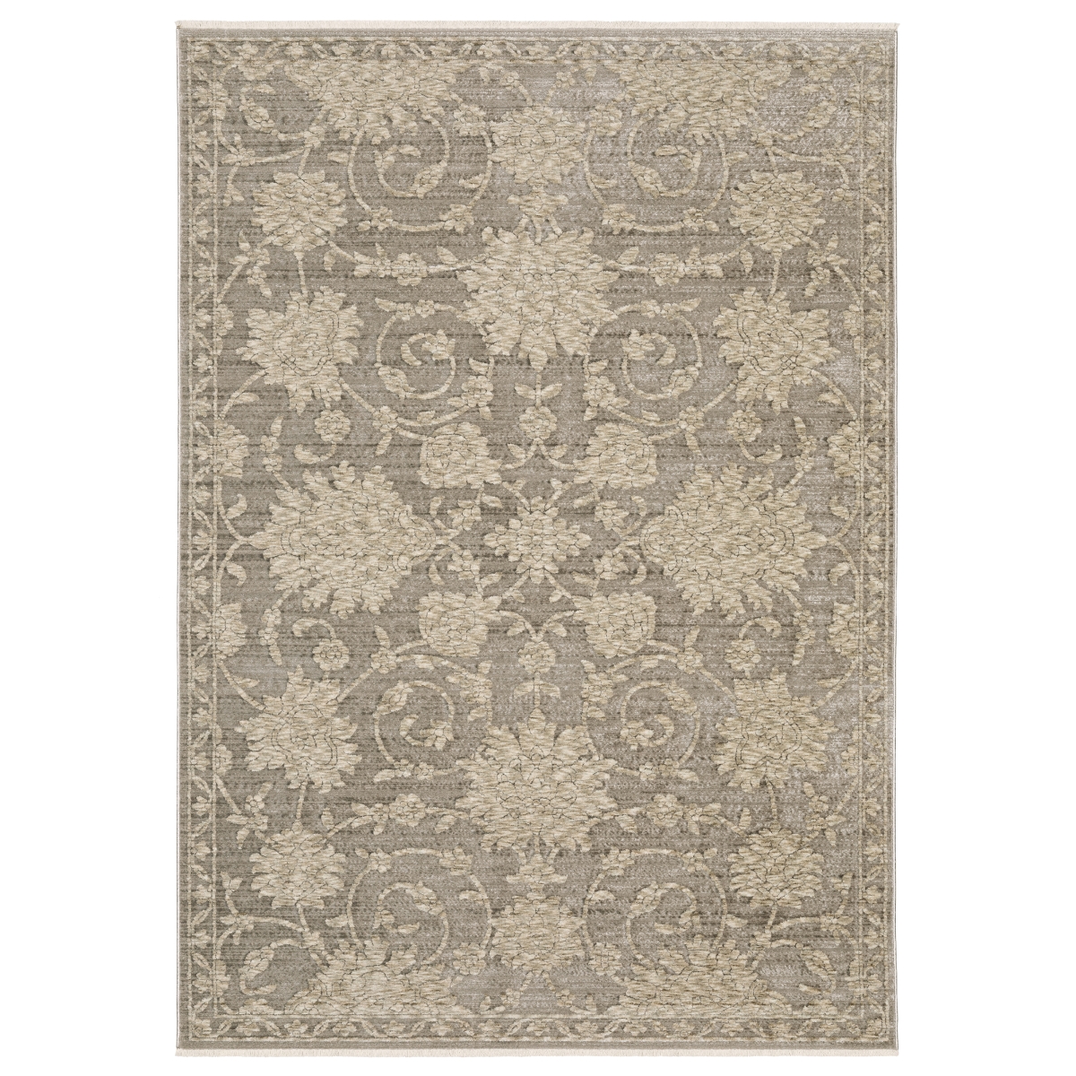 CCAP09068235ST 2 ft. 3 in. x 7 ft. 6 in. Capella CAP09 Traditional Power Loomed Rectangle Area Rug, Gray