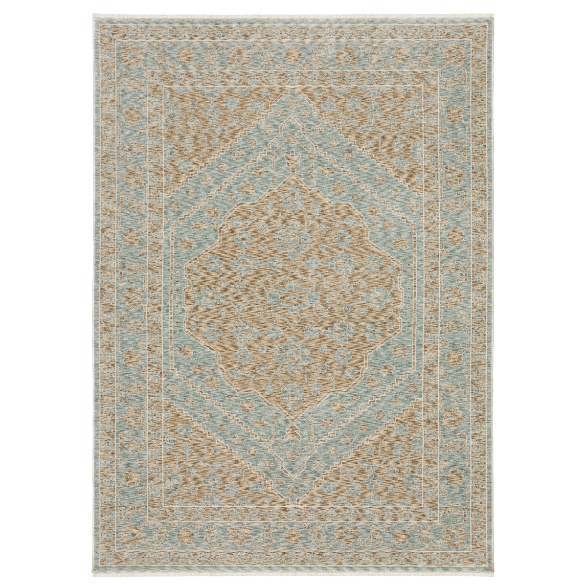 EECH03300394ST 9 ft. 10 in. x 12 ft. 10 in. Echo ECH03 Casual & Traditional Power Loomed Rectangle Area Rug, Beige