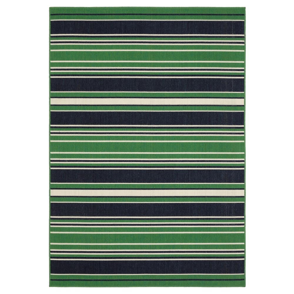 HHAV05160220ST 5 ft. 3 in. x 7 ft. 3 in. Havana Machine Made Indoor & Outdoor Casual Area Rectangle Area Rug, Green
