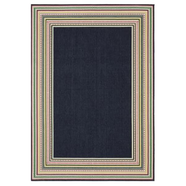 HHAV06160220ST 5 ft. 3 in. x 7 ft. 3 in. Havana Machine Made Indoor & Outdoor Casual Rectangle Area Rug, Navy
