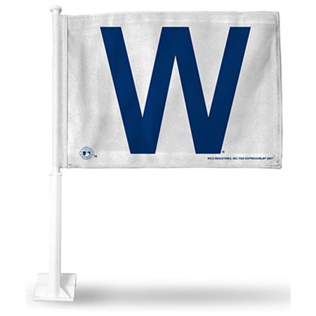 Picture of Rico Industries RPBBCHICCFW MLB Chicago Cubs Car Flag&#44; White