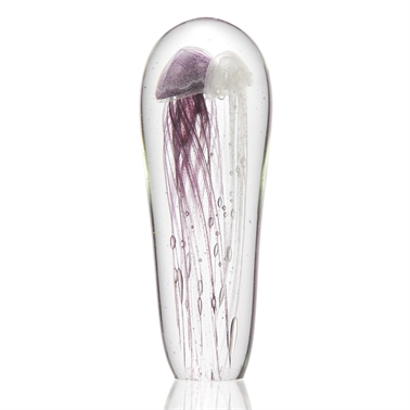 Picture of SPI Home76139 12 in. Art Glass Jellyfish - White & Purple