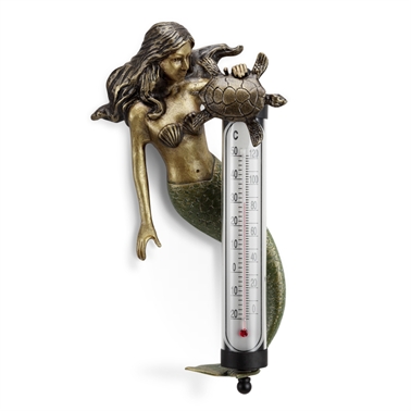 34747 Mermaid Wall Mounted Thermomet - 15 x 8 x 4 in.
