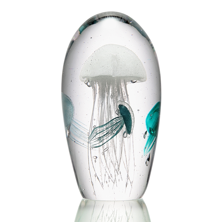 Swimming Jellyfish Quartet Glass Art