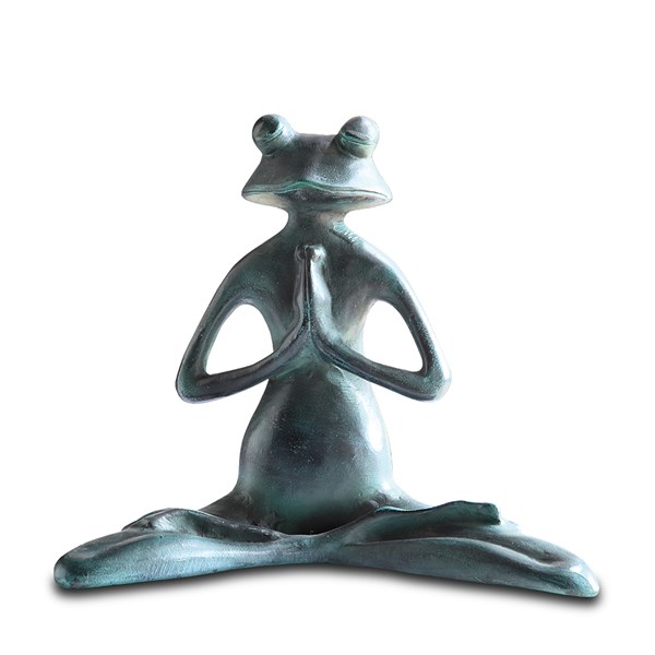 Meditating Yoga Frog Garden Sculpture