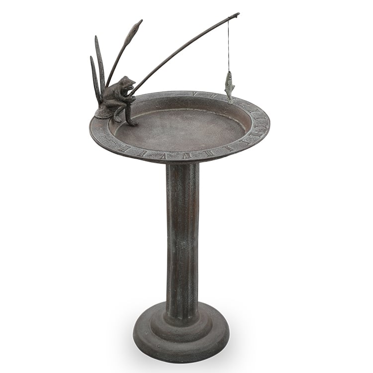 Picture of SPI Home 41030 31 x 15.50 x 15.50 in. Fishing Frog Sundial & Birdbath