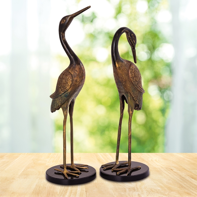 San Pacific International Heartwarming Crane Couple Sculpture Set
