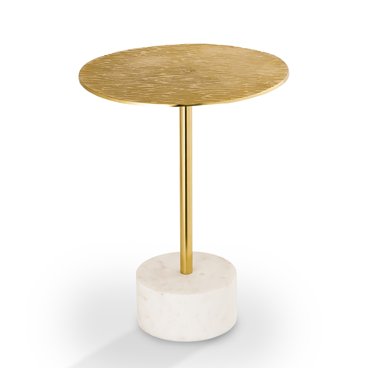 20.50 x 16 x 16 in. Golden Finish End Table with Marble Base