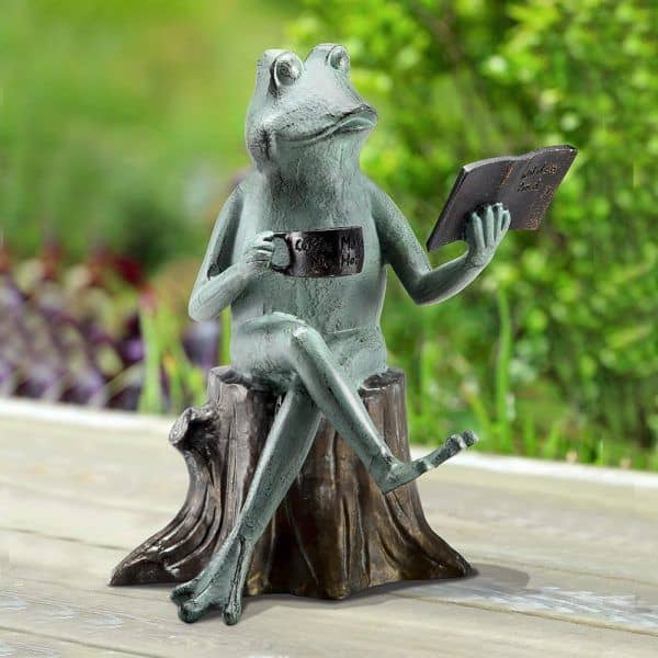 Joy of Reading Frog Garden Sculpture