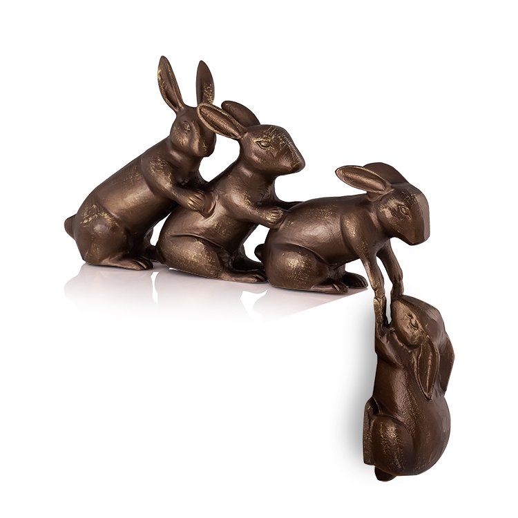 15 x 18 x 3.50 in. Helping Hand Rabbits Garden Sculpture