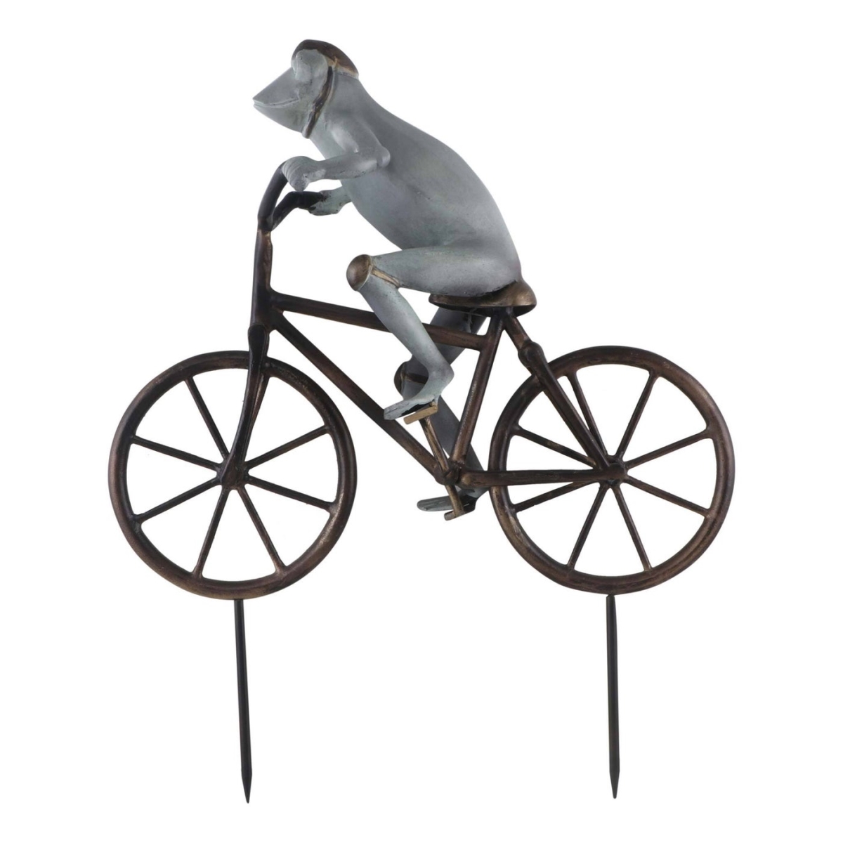 Frog on Bicycle Garden Sculpture