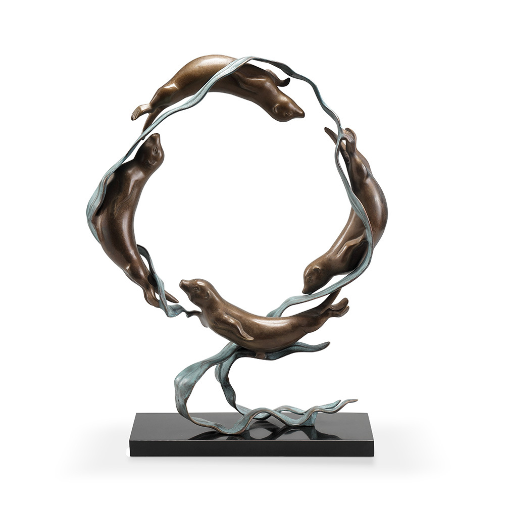 19 x 14.5 x 5 in. Sea Otter Spectacle Sculpture