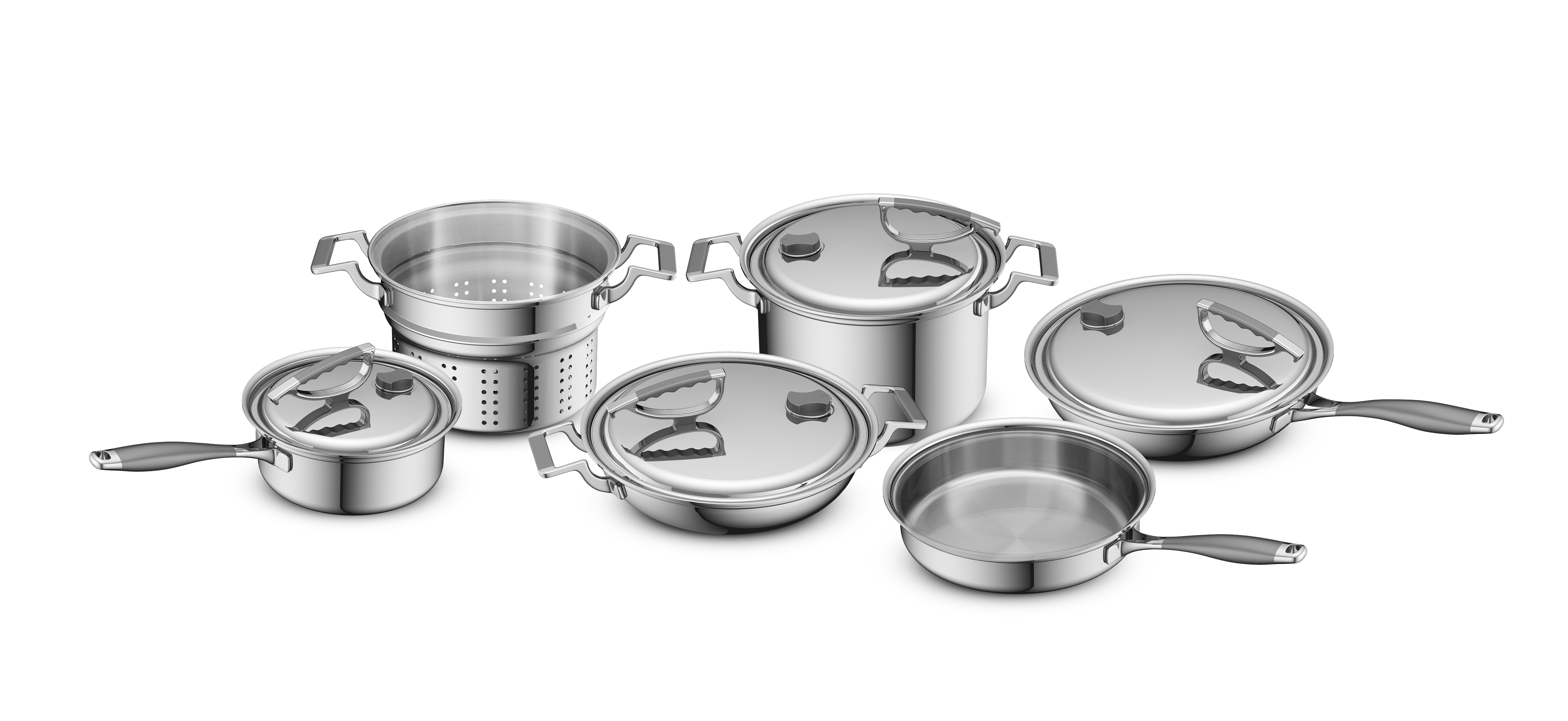Picture of CookCraft CC-10PC-3006 Tri-Ply Stainless Steel Set - 10 Piece