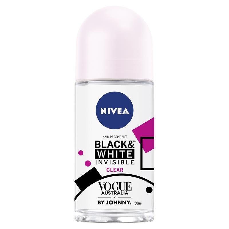 Picture of Nivea 4005808630646 50 ml Invisible Clear Black & White Roll On Deodorant for Women