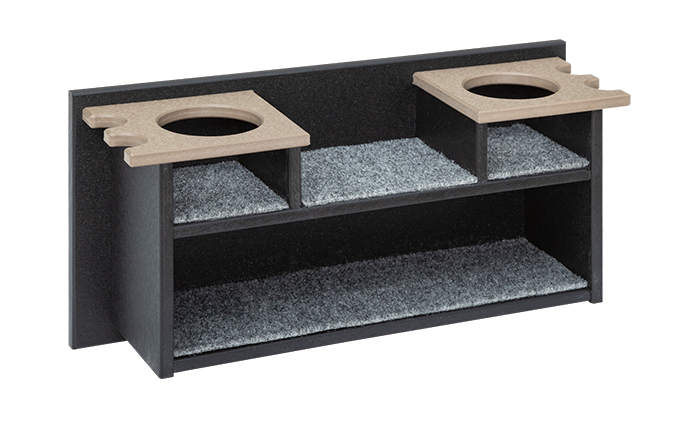 301WWBLK Poly Hunting Blind Double Console with Shelf, Weathered Wood Top & Black Base