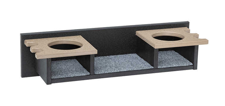 302WWBLK Poly Hunting Blind Double Console without Shelf, Weathered Wood Top & Black Base